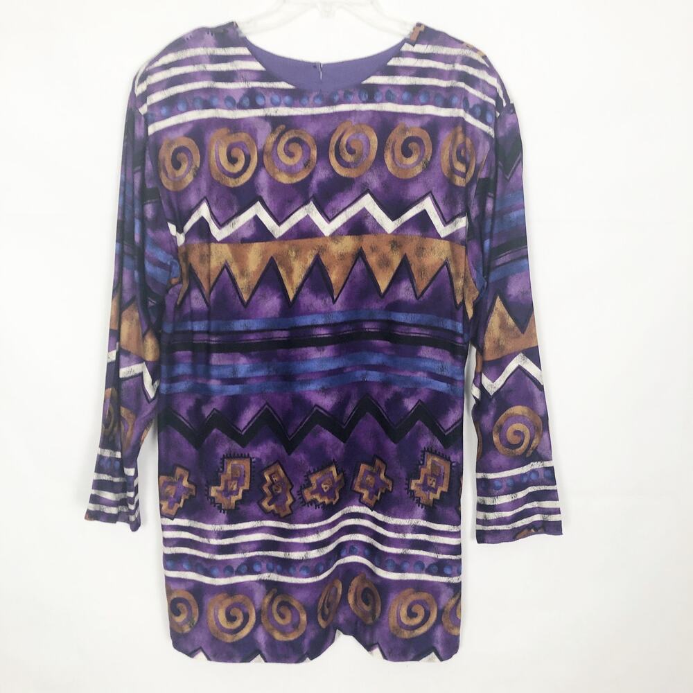 Sequel Vintage 80's Women's Long Sleeve Purple Dress